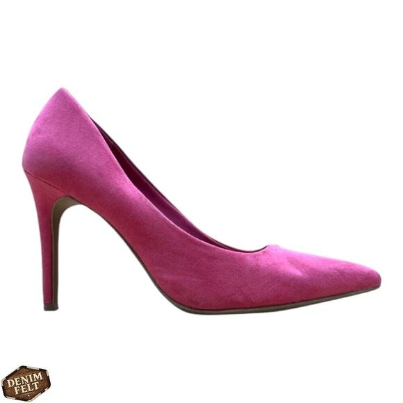 Christian Siriano Suede Fuchsia Pink Pointed Toe Heels/Pumps - Size 9.5 - Picture 1 of 13